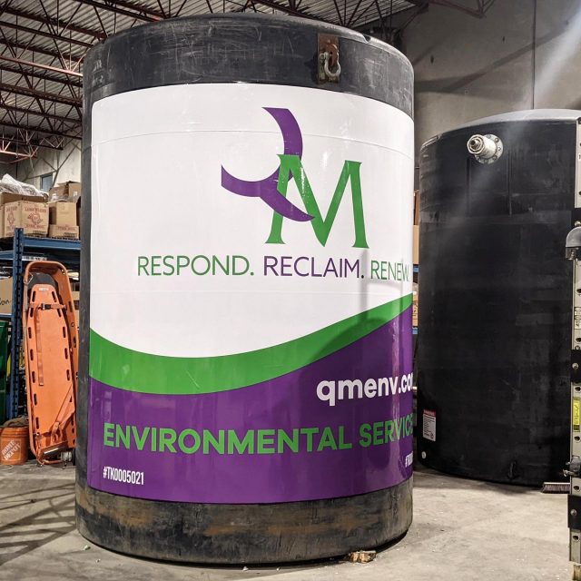 Thank you for to @qmenv for your business! 🙏  We installed some partial graphic wraps on their huge water tanks. Hard to miss these ones 😉  *****************************************************  #wrap #wraps #wrapped #graphics #vinyl #brand #advertising