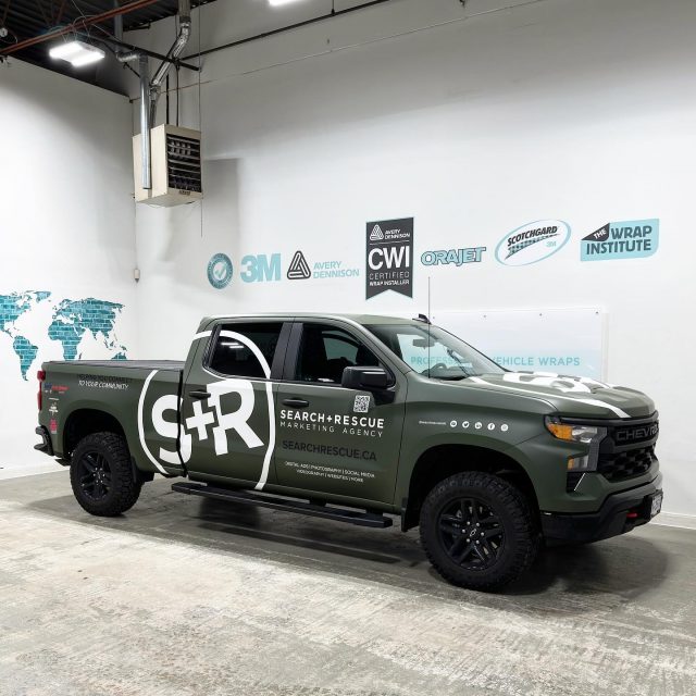 This custom wrap for @searchrescuemarketing will be turning heads all day!

Amazing to work with their team again for this multiple layer full wrap. They used 3M Matte Military Green + 3M Matte White and Black decals. 🔥

***************************************************

#truck #trucks #truckwrap #truckwraps #graphics #truckgraphics #advertising #marketing #3mwraps #3m #3mwrap #chevy #chevrolet