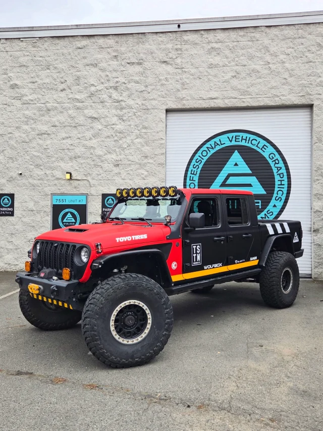 Next stop: turning heads across the Lower Mainland 🚂 

This Jeep Gladiator just rolled out of the shop looking like it’s ready to haul freight across Canada 🇨🇦🔥
Inspired by the iconic CN Rail style, this custom wrap is one of the coolest transformations we’ve had the chance to bring to life.

Big shoutout to Shaun with @thestorytillnow for trusting the team at Prima Graphics￼ to make it happen. Check out their page for unreal content showing life in our great outdoors.

From design setup and material prep to print and install — we handle the full journey from start to finish. No train delays here 🚂💨

#JeepWrap #JeepGladiator #VehicleWrap #CustomWraps #Offroad