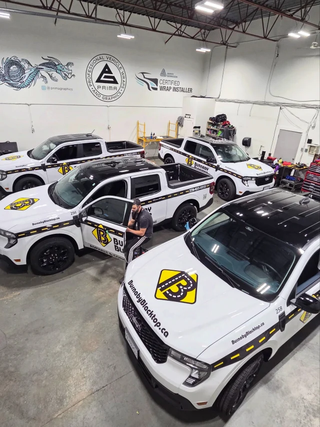 Fleet graphics, done right. 🚛🔥

When you’ve got a whole fleet to brand, consistency is everything.

We’re here getting the @burnaby_blacktop fleet looking sharp with professional vehicle graphics — keeping every truck on-brand, clean, and consistent from one vehicle to the next.

From design & production to installation, Prima Graphics handles large fleet projects from start to finish. Whether it’s 2 trucks or 20+, we make sure your entire fleet looks like one cohesive, professional brand rolling down the road. 💪

One fleet. One look. Zero guesswork.

📍 Prima Graphics | Lower Mainland, BC
🚛 Fleet Graphics & Vehicle Branding
🎨 Design • Print • Install

#PrimaGraphics #BurnabyBlacktop #FleetGraphics #FleetBranding