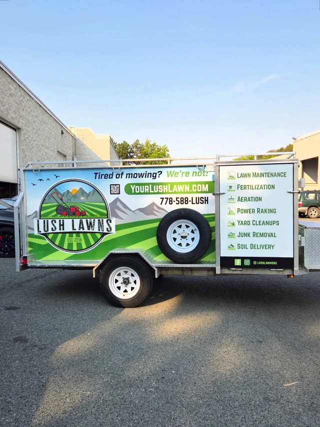 🚛✨ Turning trailers into rolling billboards!

We recently completed a full exterior wrap for @lushlawnsbc, transforming their trailer with custom-printed graphics designed to make their brand stand out wherever they go.

From design and printing to professional installation, Prima Graphics handles the entire process in-house — delivering clean, consistent, high-impact vehicle graphics built to get noticed. 💯

Ready to put your business on the road? Let’s wrap it. 🔥

📩 Prima Graphics
Custom Vehicle Graphics • Wraps • Fleet Branding

#PrimaGraphics #LushLawns #VehicleWrap #TrailerWrap #TrailerGraphics