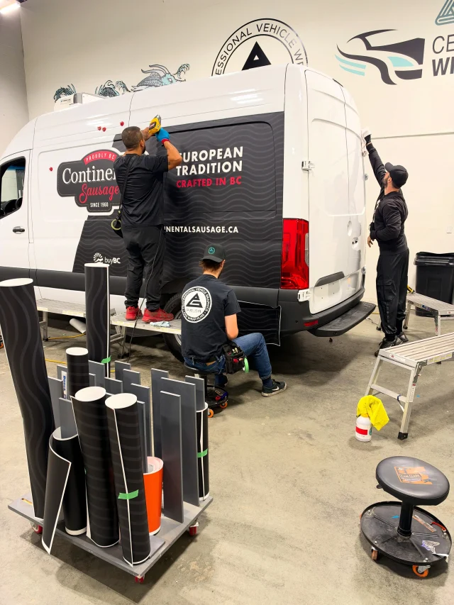 Wrap in progress for @continental_sausage! 

#wrap #wrapshop #vehiclegraphics #wrapinstaller #vangraphics